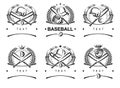 Baseball label and icon set. Collection icons baseball. Vector Royalty Free Stock Photo