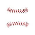 Baseball lace ball illustration isolated symbol. Vector baseball background sport design