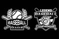 Baseball league championship badge logo emblem template collection black and white