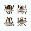 Baseball League Championship Logo Set