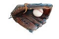 Baseball in Leather Glove Royalty Free Stock Photo