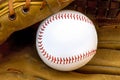 Baseball in leather glove Royalty Free Stock Photo