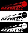 Baseball lettering broken by flying baseball. Sport equipment. Team sports in America. Active lifestyle. Vector