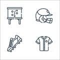 baseball line icons. linear set. quality vector line set such as baseball jersey, shoes, helmet