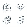 baseball line icons. linear set. quality vector line set such as socks, fireball, baseball field