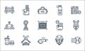 baseball line icons. linear set. quality vector line set such as baseball, whistle, fast food, head protector, baseball,