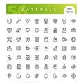 Baseball Line Icons Set