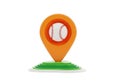 Baseball location marker isolated on transparent background Royalty Free Stock Photo