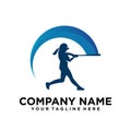 Baseball logo vector design silhouette Royalty Free Stock Photo