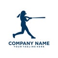 Baseball logo vector design silhouette Royalty Free Stock Photo