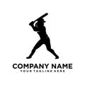 Baseball logo vector design silhouette Royalty Free Stock Photo