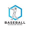 Baseball logo vector design silhouette Royalty Free Stock Photo