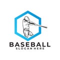 Baseball logo vector design silhouette Royalty Free Stock Photo