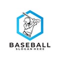 Baseball logo vector design silhouette Royalty Free Stock Photo