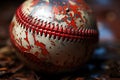 Baseball Macro Closeup, Royalty Free Stock Photo