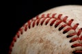 Baseball macro over black Royalty Free Stock Photo