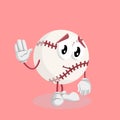 Baseball mascot and background goodbye pose Royalty Free Stock Photo