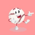 Baseball mascot and background Hi pose Royalty Free Stock Photo