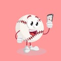 Baseball mascot and background with selfie pose Royalty Free Stock Photo