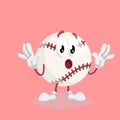 Baseball mascot and background surprise pose Royalty Free Stock Photo