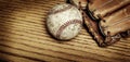 Baseball Mitt and Ball for love of planing game Royalty Free Stock Photo