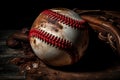 Baseball in Mitt after Strikeout Pitch Royalty Free Stock Photo