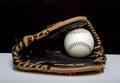 Baseball Mitt With White Baseball Royalty Free Stock Photo