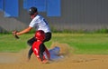 Baseball moving for the tag.