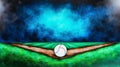 Baseball Night Pitchers Mound A baseball sits on the pitchers mound at night symbolizing competition strategy hope drea Royalty Free Stock Photo
