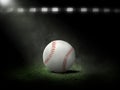 Baseball at night under stadium lights Royalty Free Stock Photo