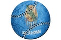 Baseball Oklahoma state flag. Oklahoma flag background Baseball