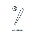 Baseball outline icon. Simple element illustration. Baseball icon in outline style design from sport equipment collection. Perfect