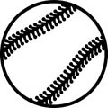 Baseball Outline Stiches Royalty Free Stock Photo