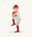 Baseball pitcher player throws the ball . Vector Illustration Royalty Free Stock Photo