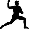 Baseball Pitcher Silhouette Royalty Free Stock Photo