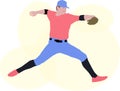Baseball pitcher throwing a ball from the mound Royalty Free Stock Photo