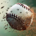 Baseball Pitcher Throwing ball, selective focus, close up ball in air Royalty Free Stock Photo