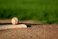 Baseball on pitchers mound