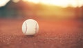 Baseball on pitchers mound