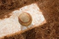 Baseball on Pitching Rubber Royalty Free Stock Photo