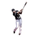 Baseball player, abstract geometric batter silhouette. Front vie