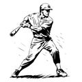 Baseball player, abstract vector silhouette Baseball ball Royalty Free Stock Photo
