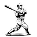 Baseball player, abstract vector silhouette Royalty Free Stock Photo