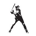 Baseball player, abstract vector silhouette Royalty Free Stock Photo