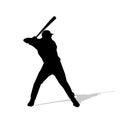 Baseball player, abstract vector silhouette Royalty Free Stock Photo