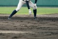 Baseball player attempting to steal a base Royalty Free Stock Photo