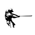 Baseball player with bat. Batter, abstract isolated vector silhouette. Baseball logo Royalty Free Stock Photo