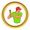 Baseball player with bat icon Royalty Free Stock Photo