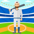 Baseball player with bat. Royalty Free Stock Photo