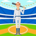 Baseball player with bat. Royalty Free Stock Photo